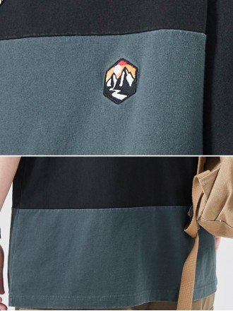 T-Shirt Wholesale Retro color -colored cotton short -sleeved T -shirt male loose casual half -sleeved summer tide brand 