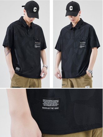 Polo Shirt Wholesale Summer tide brand lapel short -sleeved T -shirt male fans cucumber orchid Korean version of POLO sh