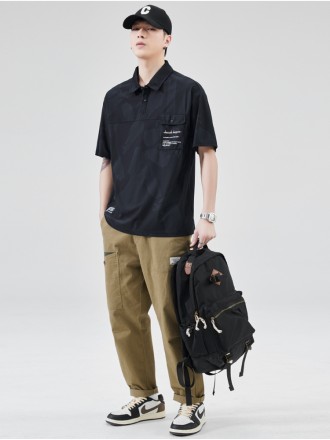 Polo Shirt Wholesale Summer tide brand lapel short -sleeved T -shirt male fans cucumber orchid Korean version of POLO sh