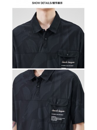 Polo Shirt Wholesale Summer tide brand lapel short -sleeved T -shirt male fans cucumber orchid Korean version of POLO sh