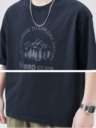 T-Shirt Wholesale Summer cotton short -sleeved T -shirt male retro seals Loose and versatile Korean version of simple T 