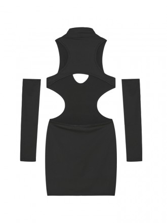 Dress Wholesale Spring and summer new dress European and American solid color sexy hollow tight bun hip dress