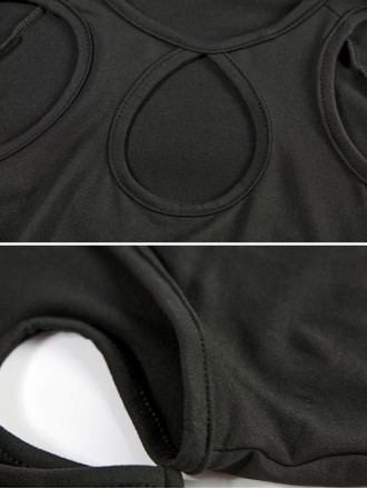 Dress Wholesale Spring and summer new street pure color round neck long sleeves hollow exposed navel short T -shirt top