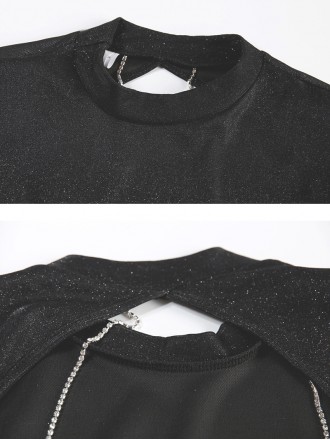 Dress Wholesale Sexy back chain round neck long -sleeved long -sleeved hip tight skirt retro old French dress