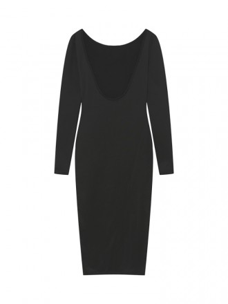 Dress Wholesale Hot -selling summer new sexy back round collar long sleeve dress solid color tight bag hip women's cloth