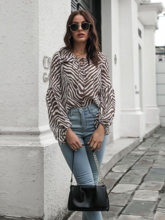 Lace Chiffon Wholesale Lantern sleeve Vedic bandage long -sleeved girl spring and summer new chiffon shirt