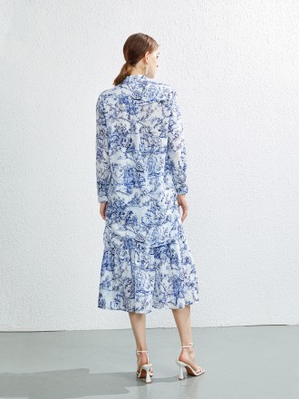 Dress Wholesale Summer new two -piece loose long shirt Roya printed sunscreen top skirt+belt