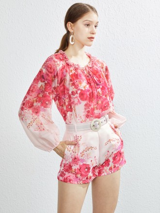 SUITS SEPARATES Wholesale Australian niche fungus border cotton cotton shirt wide -leg shorts set+belt