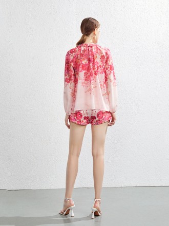 SUITS SEPARATES Wholesale Australian niche fungus border cotton cotton shirt wide -leg shorts set+belt