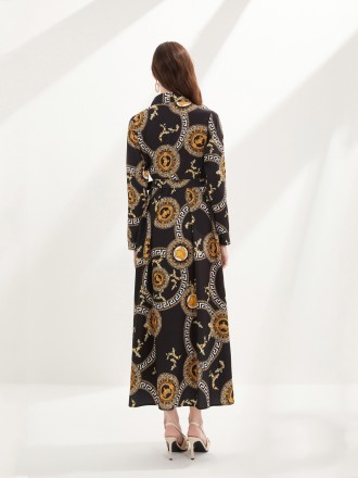 Dress Wholesale Queen chain avatar printed shirt -style dress long skirt fashionable retro skirt children