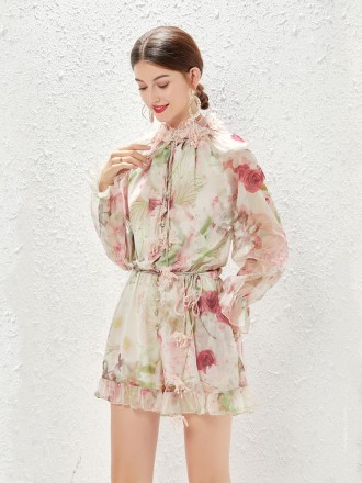 Dress Wholesale The new high -quality printed one -bodied shorts and heavy work stereo single -breasted single -breasted