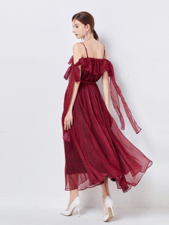 Dress Wholesale Star -style big -name temperament, collar oversized skirt ribbon leopard dress, vacation long skirt