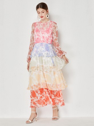 Dress Wholesale Australian designer big -name stitching multi -layer heavy work cake skirt two sets of dress lace