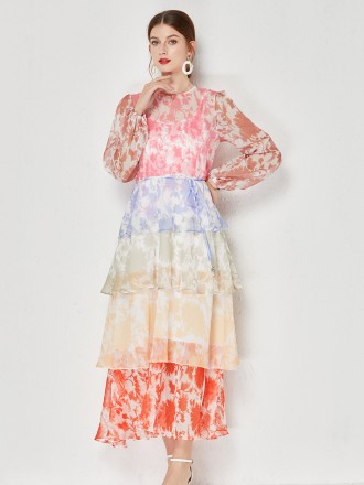 Dress Wholesale Australian designer big -name stitching multi -layer heavy work cake skirt two sets of dress lace