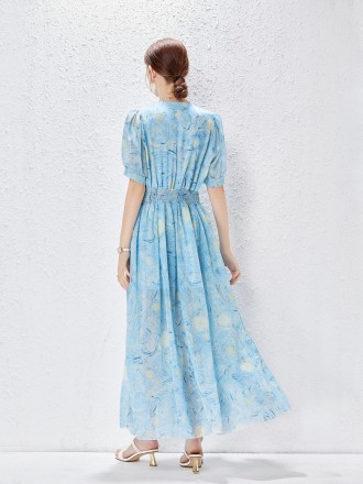 Dress Wholesale Spring and summer money V -neck dresses long skirt long skirt split and loose waist starry skirt