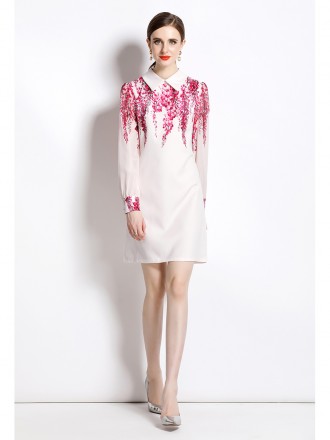 Dress Wholesale Senior famous celebrities Light luxury style spring and summer new fashion foreign lapel printing slimmi