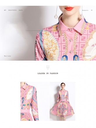 SUITS SEPARATES Wholesale Retro long -sleeved shirt+lower pleated skirt Female spring and autumn clothes new waist waist