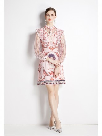 Dress Wholesale Spring New Little Fairy Dress Dress Slim Waist Show Long Sleeve Mesh Lace Rendered Skirt