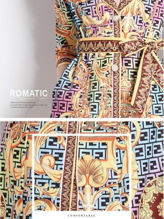Fashion printed suit collar jacket female spring and autumn temperament waist thinly buckle medium long trench coat new 