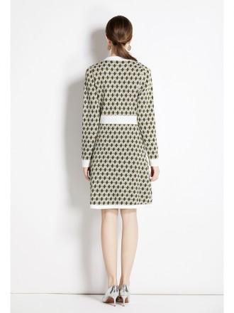 High -end knitted dress autumn and winter new celebrities are thin and thin French diamonds small incense skirt