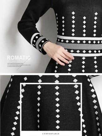High end knitted dress, autumn and winter, new fashion trend, slim French round neck bottom skirt, small fragrance