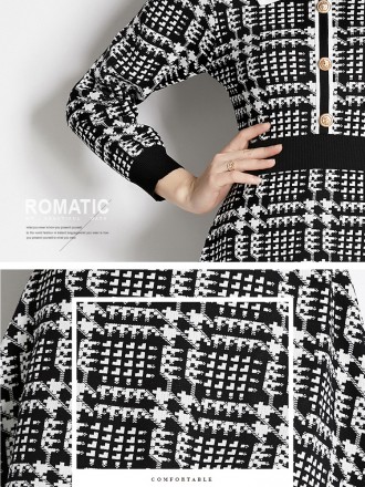 High end knitted dress, autumn and winter, new fashion trend, slim and stylish French bottom skirt with a small fragranc