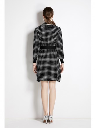 High end knitted dress, autumn and winter, new fashion trend, slim and stylish French bottom skirt with a small fragranc