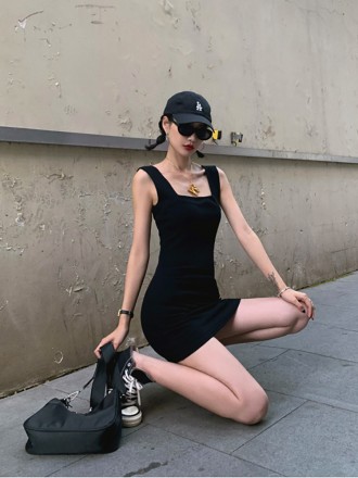 Summer dress new black, white and gray -collar dorade skirt tight sexy dress slim hip short skirt female