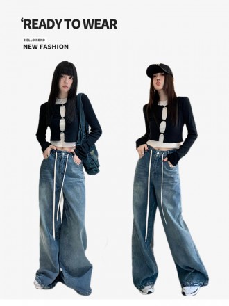 Spring new long -sleeved T -shirt female black slim vest+outer shirt hot girl short top two -piece suit