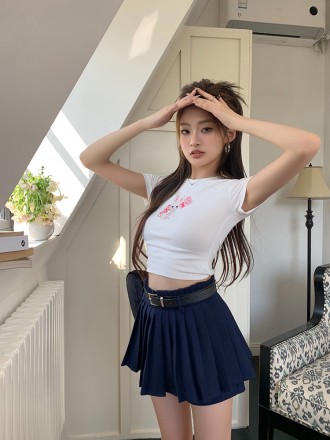 Summer New Spicy Girl Pleated Skirt Slim Half Skirt Women's Skirt Pants Anti Shining Short