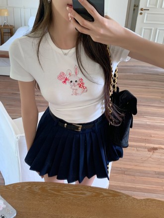 Summer New Spicy Girl Pleated Skirt Slim Half Skirt Women's Skirt Pants Anti Shining Short