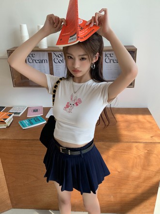 Summer New Spicy Girl Pleated Skirt Slim Half Skirt Women's Skirt Pants Anti Shining Short
