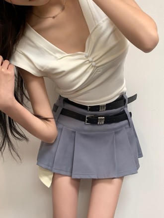 Spring/Summer New Sleeveless Tank Top with Bow Fold Design Thread T-shirt Women's Top
