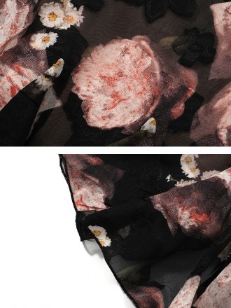 Spring and summer new atmosphere sensation, colorful flower color V -neck suspender dress female floral skirt